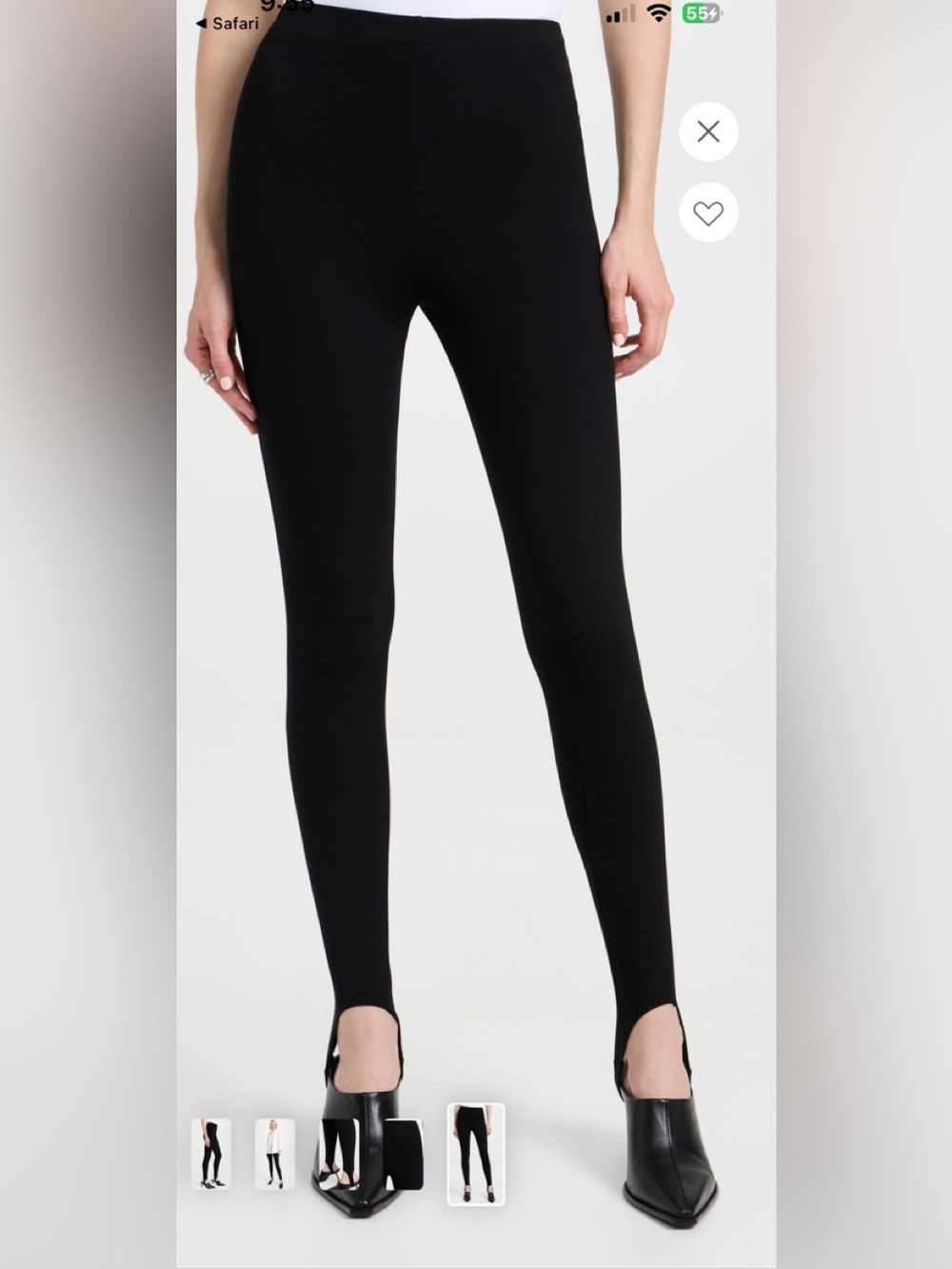 Leset Black  Women's Pull-On Stirrup Leggings